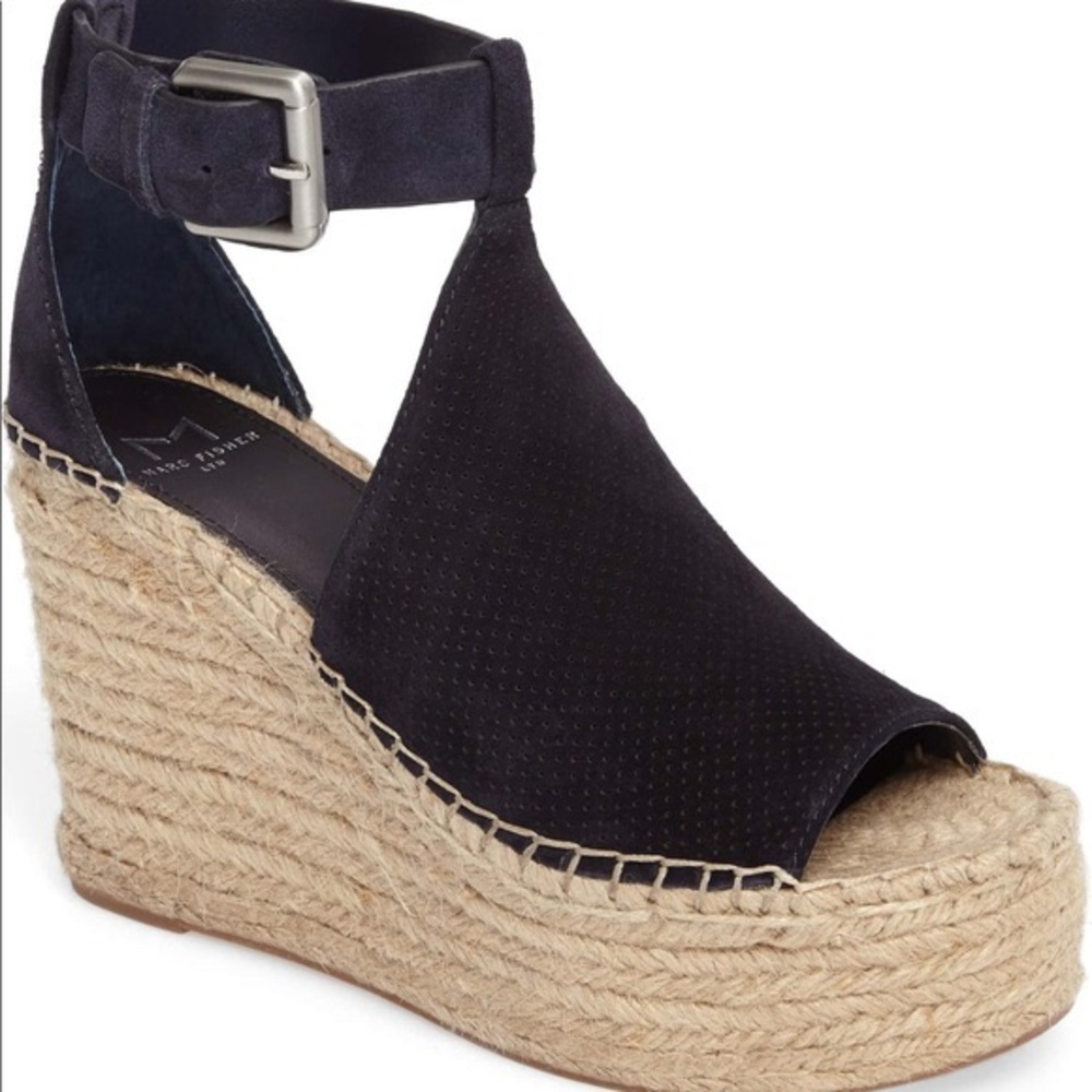 Marc Fisher Navy Blue Wedges